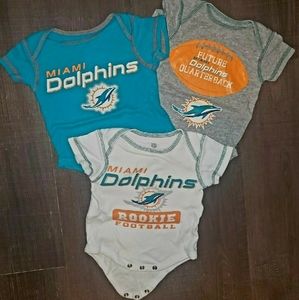 Babyboy set of 3 NFL Miami Dolphins onsies